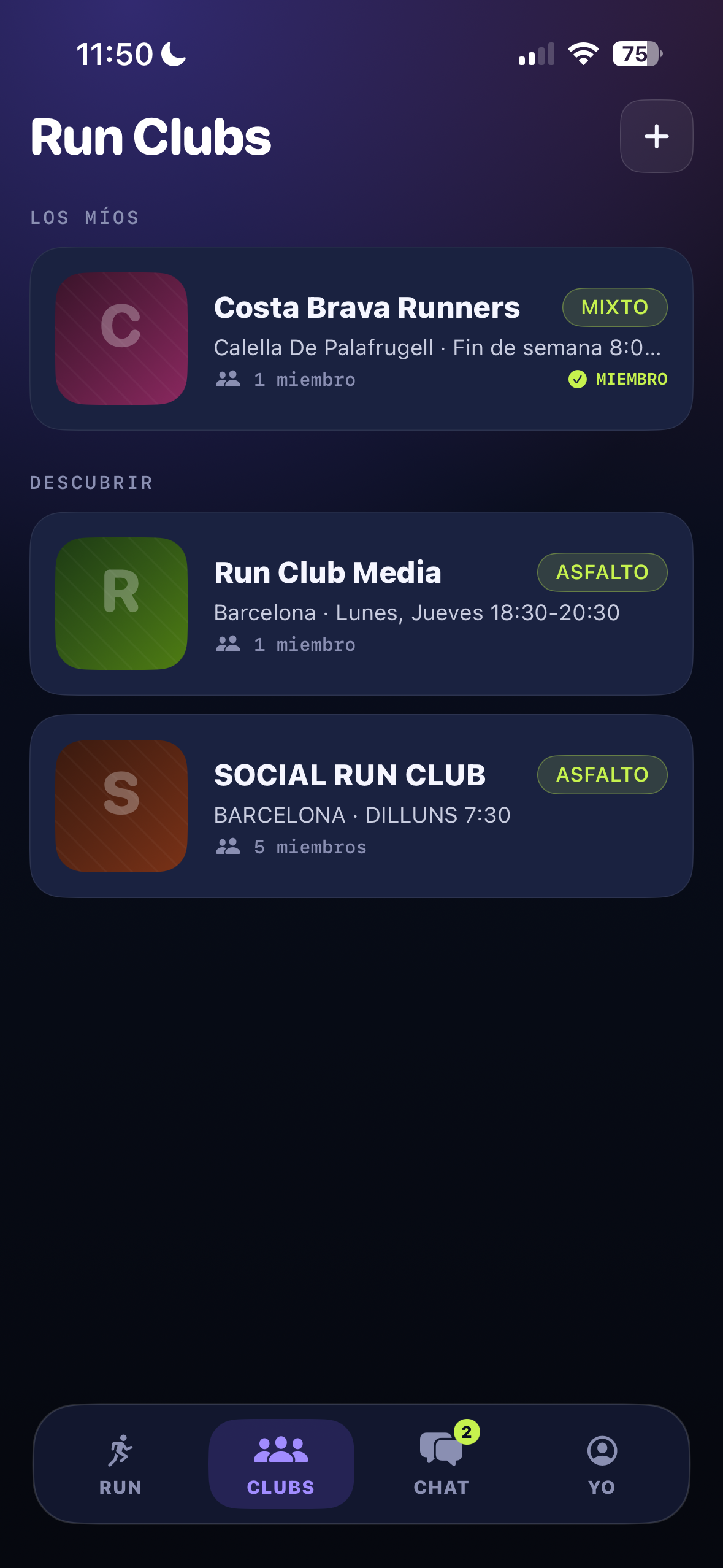 Listado de Run Clubs en Throter
